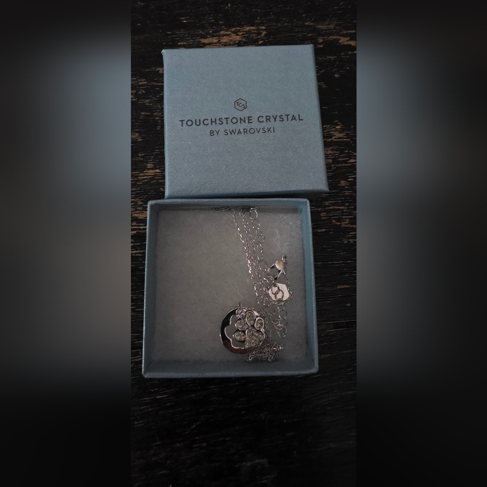 NEW Touchstone Crystal Paws Off Necklace By Swarovski.